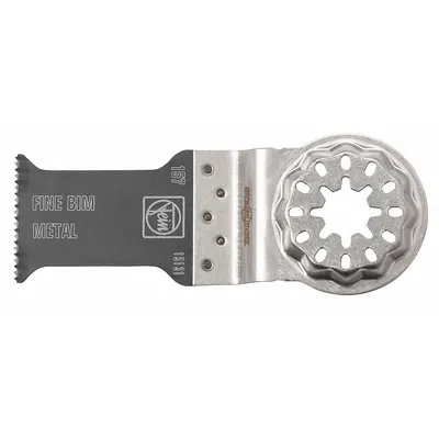 FEIN Oscillating Tool Blade: 1 3/16 in Blade Wd, 3 13/16 in Overall Lg, Bi-Metal - Starlock Mounted Blades