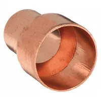 Wrot copper coupling with female threaded ends for joining 2 1/2 in CTS to 2 in CTS copper tube. Used in plumbing, HVAC, and industrial piping systems for water, gas, or steam lines. Designed for soldered connections
