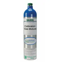 GASCO calibration gas with +/-5% accuracy, containing Refrigerant R-11 (CCl3F) at 500 ppm in a nitrogen background. Supplied in a 116 L cylinder for use with portable gas detectors to verify sensor accuracy and response in refrigerant leak detection applications