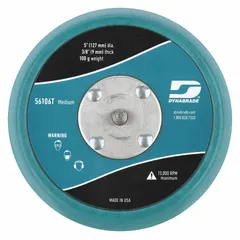 This threaded-shank backing pad is designed for use with pressure-sensitive adhesive (PSA) sanding discs. It features a 5-inch diameter, 3/8-inch thickness, and a 5/16"-24 threaded-shank tool connection. The non-vacuum design is suited for applications where dust extraction is not required, such as surface finishing, blending, and light stock removal in metalworking, woodworking, and composite fabrication.
