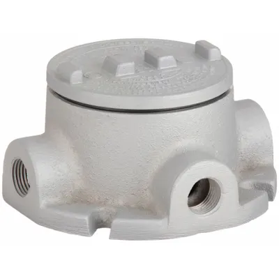 APPLETON ELECTRIC Conduit Outlet Body: Aluminum, GRF, 1/2 in Trade Size, X Body - X, XAT and XTF Round Body - Cross Type