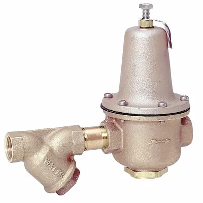 Watts Water Pressure Regulator: FNPT x FNPT, 2 in Pipe Size, Brass, 25 psi to 75 psi - Standard Capacity Water Pressure Regulators