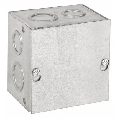 HOFFMAN Enclosure: Steel, 4 in x 4 in x 3 in, NEMA 1, Solid Cover, Screw On, Included - Steel Indoor Enclosures with Screw-On Covers