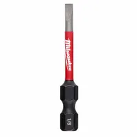 MILWAUKEE Power Bit: Power Bit, Slotted Head, Imperial, 1/8" Bit Industry Size, Std, Hex, 25 PK (MPN 48-32-4156)