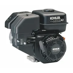 KOHLER SH265-3011 gasoline engine delivers 6.5 hp and 10.2 lb-ft gross torque. Features recoil start, 3/4 in shaft diameter with drilled and tapped 5/16-24 UNF configuration, and includes a muffler. Suitable for powering pressure washers, generators, and other equipment requiring direct-drive power.