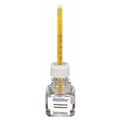 THERMCO Analog Bottle Thermometer - Analog Bottle Thermometers for Blood Bank, Vaccine & Critical Refrigeration Environments