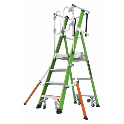 LITTLE GIANT Ultra-Stable Rolling Safety-Cage Podium Stepladder - Ultra-Stable Rolling Safety-Cage Podium Stepladders