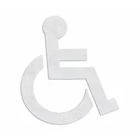White thermoplastic pavement marking displaying the Handicap legend. Measures 38 inches long by 3 feet wide. Applied using a hand torch. Used to designate parking or access areas for individuals with disabilities