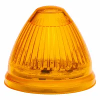 LED clearance light with amber cone lens and twist-on mount. 2 in overall diameter, PL-10 connector, SAE P2 compliant. Used on trucks, trailers, and heavy equipment for marking vehicle width and height
