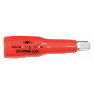 WIHA Socket Extension: 1/4 in Input Drive Size, 1/4 in Output Drive Size, 50 mm Overall Lg - Insulated Hand Socket Extensions