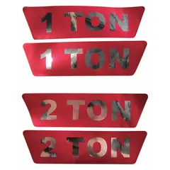 This warning label is designed for hoists to display load capacity and safety information. It is applied directly to hoist equipment to inform operators and maintenance personnel of rated lifting limits, helping prevent overloading in industrial lifting applications.