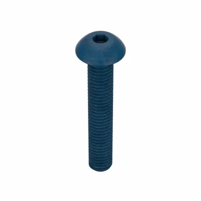 METRIC BLUE Socket Head Cap Screw: M5x0.80 Thread Size, 30 mm Lg, Button, Blue Phosphate - Button Head Socket Cap Screws