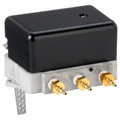 Damper actuator positioner designed for use with pneumatic actuators. Compatible with JOHNSON CONTROLS VG2000 series. Used in HVAC systems to control damper position for airflow regulation in commercial and industrial ventilation applications.
