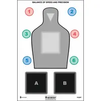 Paper silhouette target for combat and command training. Black finish, 35 in height and 23 in width. Sold in a 50-pack. Suitable for tactical and marksmanship practice