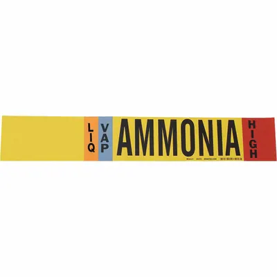 BRADY Pipe Marker: LIQ/VAP, High, Fits 8 in and Larger Pipe O.D., 1 Pipe Markers - Ammonia Adhesive Pipe Markers