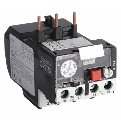 Dayton Overload Relay: Thermal Protection, 3 Poles, 1NO/1NC, Phase Loss Sensitivity - IEC Thermal Overload Relays