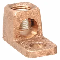 BURNDY Wire Connector: 1 AWG – 4/0 AWG Wire Sizes, 3/8 in Stud Size, Unplated Copper Lug Body (MPN KA28)