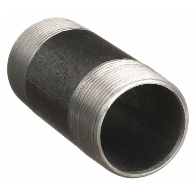 BECK Pipe Nipple: 1/4 in Nominal Pipe Size, 4 in Lg, Schedule 40, Black Anodized Steel - Schedule 40 Right Hand/Left Hand Low Pressure Nipples
