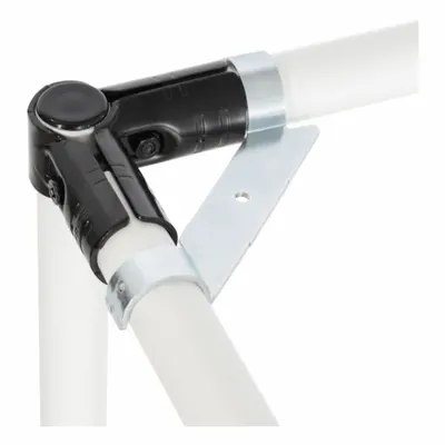 FLEXPIPE Corner Bracket: Corner-Reinforcing Bracket, Corner, Silver, Steel, 4 5/8 in Lg - Clamps, Joints & Accessories for Clamp-On Pipe Systems