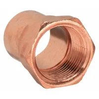 Wrot copper tube fitting adapter with a 2 in CTS cup end for soldered connections and a 2 in FNPT threaded end. Used to transition between copper tubing and threaded pipe in plumbing, heating, and fluid handling systems