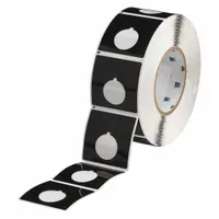 Pre-Cut Label Stock Roll: 2 13/32 in x 2 13/32 in, Polyester, Black (Gloss), 500 Labels per Roll (MPN THTEP-170-593-.5BK)