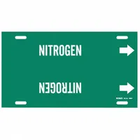 Pipe Marker: Nitrogen, Green, White, Fits 6 to 7 7/8 in Pipe O.D., 1 Pipe Markers, With Arrows (MPN 4099-F)