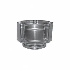 Round aluminum rain cap for gas vent systems, designed to prevent rain and debris entry while allowing exhaust gases to escape. Features a snap-lock connection for 12-inch duct. Suitable for terminating venting systems on gas-fired appliances.