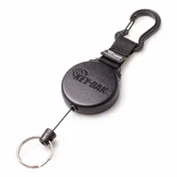 Key Reel: 40 Key Capacity, 1 1/8 in Key Ring Dia, Polycarbonate, Black, 20 ozf Retractor Force (MPN 0488-603)