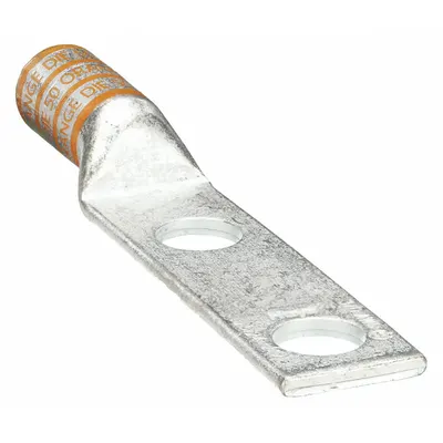 OEM Compression Lug: For 3/0 AWG, Stranded Wire, 1/2 in Stud Size, Long - Two-Hole Compression Lugs