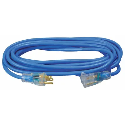 SOUTHWIRE Extension Cord: Outdoor Use, 25 ft Lg, Outlet, 5-15P, 14/3, SJTW, Blue - Outdoor Extension Cords with Single Outlet