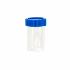 APPROVED VENDOR 20 mL PPCO Sample Vial with Blue Closure, 28 mm Neck, Self-Standing, Non-Sterile