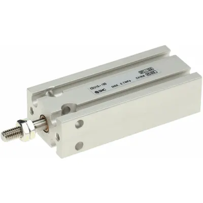 SMC Compact Cylinder: 10 mm Bore Dia, 15 mm Stroke Lg, Free Mounting, Aluminum - Free-Mount Compact Cylinders