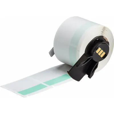 BRADY Wraparound Label: 1 1/2 in x 1 1/2 in, 1 1/2 in, Vinyl, Green (Matte) - Brady Precut Label Rolls