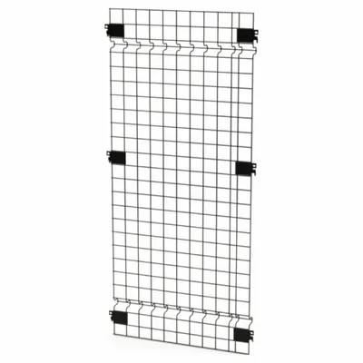 HUSKY RACK & WIRE Welded Wire Panel: 4 ft H x 2 ft W x 1 1/2 in D, Black - Husky Rack & Wire Quick-Assemble Woven-Wire Partition Components