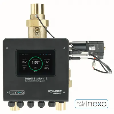 Watts Valve: 1 1/2 in Inlet Connection Size, 2 in Outlet Connection Size, Press x Press - Digital Mixing Valves