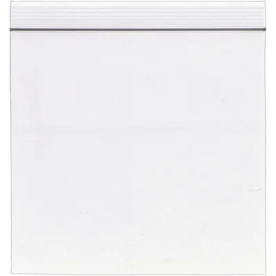 RELOC ZIPPIT Reclosable Bag: 4 mil Thick, 12 in Wd, 15 in Lg, Hang Hole Not Included - White Block Reclosable Poly Bags