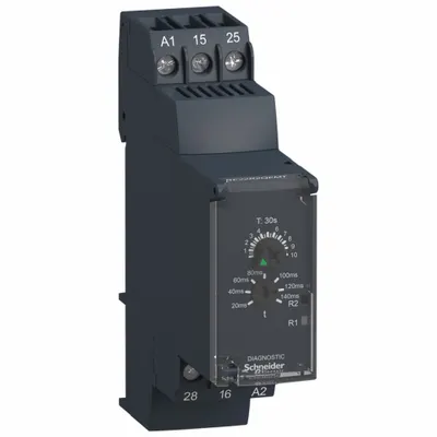 SCHNEIDER Time Delay Relay: DIN-Rail Mounted, 415V AC, 8 A, 6 Pins/Terminals - DIN-Rail Mounted Relays