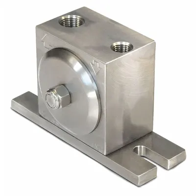 MILLENNIUM Pneumatic Vibrator: 575 lbf, 10,500 vpm, 1/4 in NPT, MHISS, 71 dBA - Chemical Resistant Turbine & Ball Vibrators