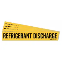 Pipe Marker: Refrigerant Discharge, Yellow, Black, Fits 2 1/2 to 7 7/8 in Pipe O.D., 5 PK (MPN 7234-1-PK)