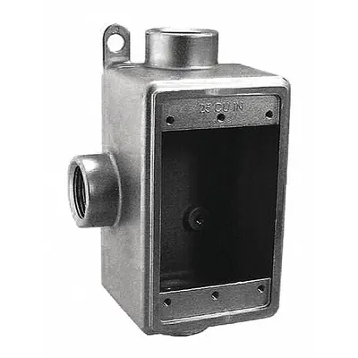 CALBRITE Electrical Box: Stainless Steel, Rectangular, 1 Gangs, 3/4 in Hub Size - Stainless Steel Weatherproof Electrical Boxes