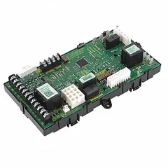 Ignition control board for two-stage gas furnaces. Manages ignition sequence and flame sensing for burner startup and shutdown. Direct replacement for compatible LENNOX furnaces.
