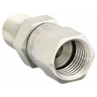 Hydraulic Hose Adapter: 1/4 in x 3/8 in Fitting Size, Male x Female, NPTF x JIC, Swivel, Straight (MPN 2018-4-6S)