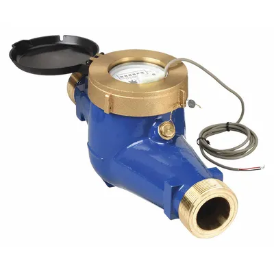 PULSAFEEDER Mechanical Flowmeter: Water Meter, Water, Brass, 1 1/2 in NPT - Inline Multijet Flowmeters