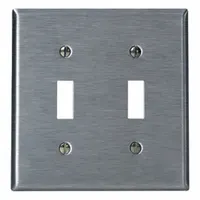 LEVITON Wall Plate: Toggle, 2 Gang, Silver, Std Size (MPN 84009-40)