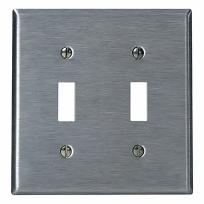 LEVITON Wall Plate: Toggle, 2 Gang, Silver - General Purpose Wall Plates