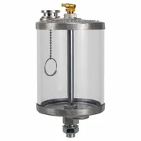 Gravity feed reservoir for standard drip-feed oilers. Plastic body with male NPTF mounting thread size 5/8"-18. Capacity 9 oz. Used to supply lubricant to bearings and moving parts in industrial machinery