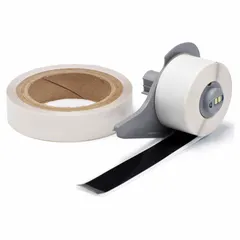 Continuous floor marking tape for use with BMP71 printer series. Polyester with rubber adhesive, black gloss finish. Requires M7-R4400-WT ribbon. Used for safety and identification marking in industrial facilities.