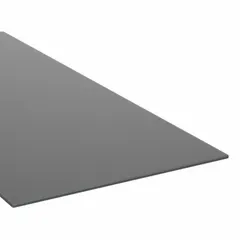 This opaque black ABS sheet measures 0.1875 in thick and 24 in x 4 ft. It offers a tensile strength of 6,000 psi and an impact strength of 12 kJ/m2. Suitable for industrial fabrication, machining, electrical enclosures, and material handling components.