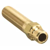 Brass-bodied quick-connect coupling plug with 1/8"-27 thread size and 22.71 lpm maximum flow rate. Used in hydraulic systems for rapid connection and disconnection of fluid lines, common in injection molding and die casting applications