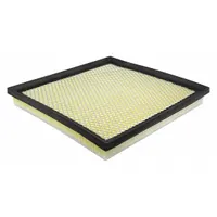 Rectangular panel engine air filter, overall length 10 15/32 inches. Designed for Buick vehicles and buses to remove airborne contaminants from intake air, protecting engine components in automotive and fleet applications